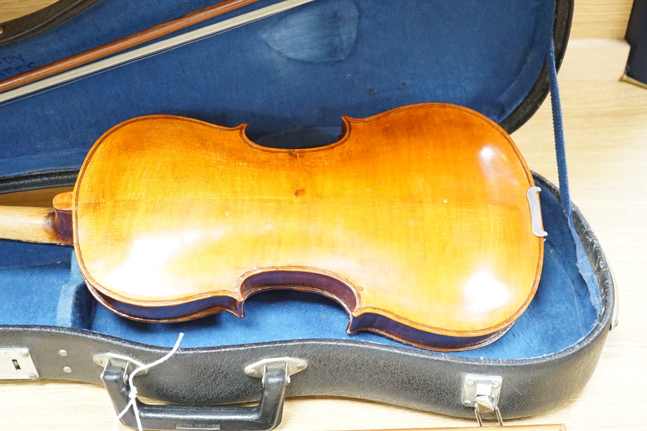 A Stentor violin, cased, 59cms long